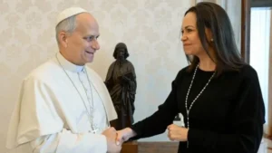 El papa León XIV recibió en el Vaticano a María Corina Machado