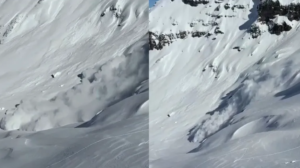 Impresionante avalancha en Chapelco: ocurrió fuera del área habilitada y no hubo heridos