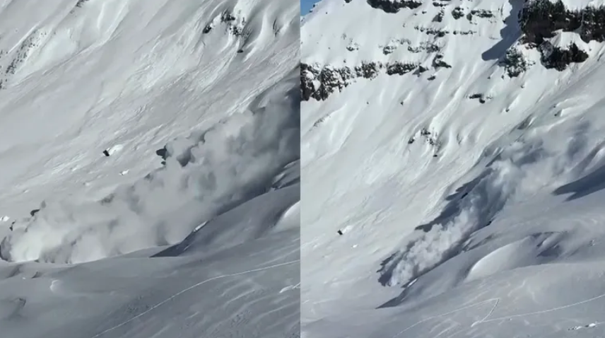 Impresionante avalancha en Chapelco: ocurrió fuera del área habilitada y no hubo heridos