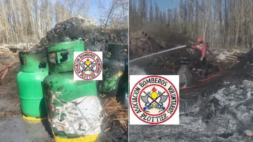 Dos bomberos de Plottier se intoxicaron al combatir un incendio y encontraron un plaguicida prohibido
