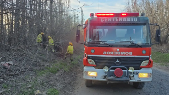 Fuego en una chacra de Centenario: investigan un incendio intencional cerca de la Ruta Vieja