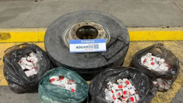 Contrabando en la frontera: quiso cruzar a Chile con 384 medicamentos veterinarios ocultos dentro de un neumático
