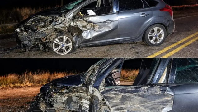 Violento choque semifrontal en la Ruta 40 cerca de Las Coloradas: dos personas fueron trasladadas al hospital