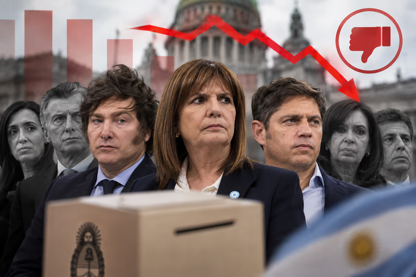 Seis de cada diez argentinos desaprueban la gestión de Milei y crece la incertidumbre de cara a 2027, según una encuesta